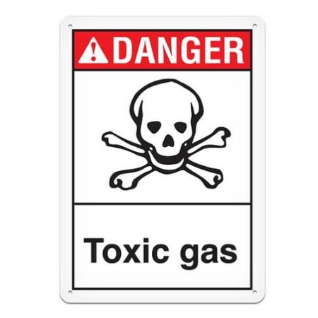 ANSI Safety Sign, Danger Toxic Gas