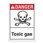 ANSI Safety Sign, Danger Toxic Gas