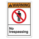 ANSI Safety Sign, Warning No Trespassing