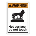 ANSI Safety Sign, Warning Hot Surface Do Not Touch