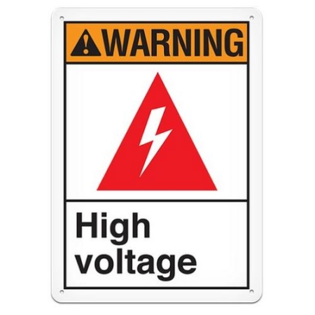 ANSI Safety Sign, Warning High Voltage