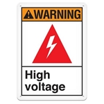 ANSI Safety Sign, Warning High Voltage