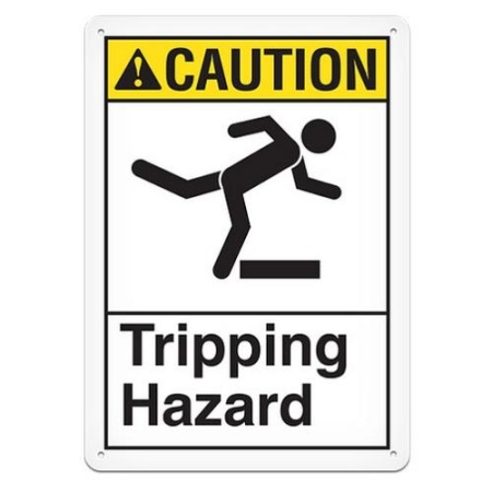 ANSI Safety Sign, Caution Tripping Hazard