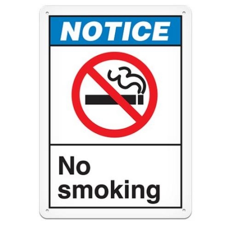 ANSI Safety Sign, Notice No Smoking