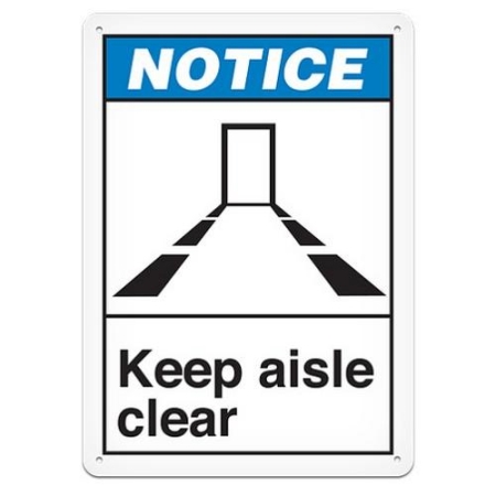 ANSI Safety Sign, Caution Keep Aisle Clear