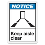 ANSI Safety Sign, Caution Keep Aisle Clear