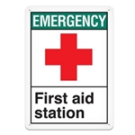ANSI Safety Sign, Emergency First Aid Station