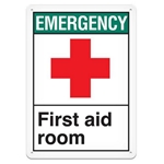 ANSI Safety Sign, Emergency First Aid Room