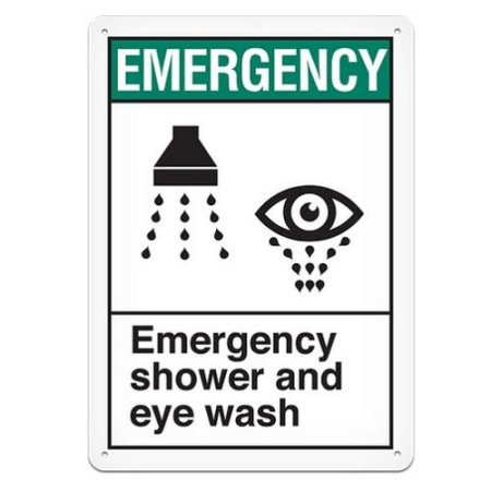 ANSI Safety Sign, Emergency Emergency Shower And Eye Wash