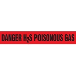 Barricade Tape, Danger H2S Poisonous Gas, Contractor Grade