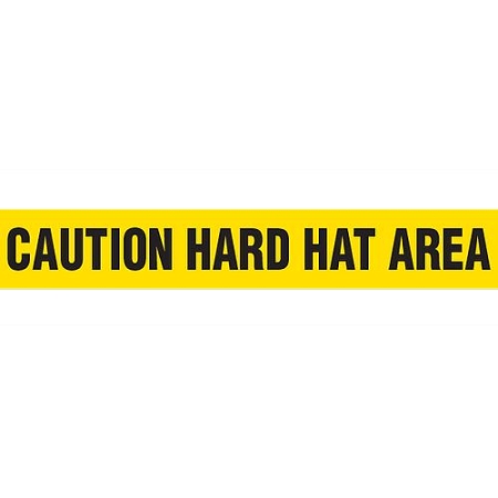 Barricade Tape, Caution Hard Hat Area, Value Grade