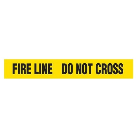 Barricade Tape, Yellow, Fire Line Do Not Cross, Value Grade
