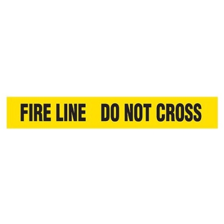 Barricade Tape, Yellow, Fire Line Do Not Cross, Contractor Grade