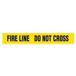 Barricade Tape, Yellow, Fire Line Do Not Cross, Contractor Grade