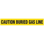 Barricade Tape, Caution Buried Gas Line, Value Grade