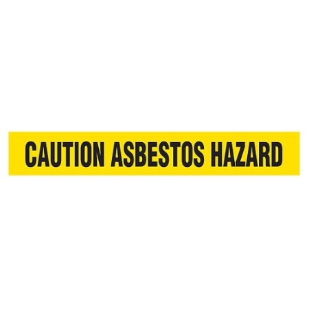 Barricade Tape, Caution Asbestos Hazard, Yellow, Contractor Grade