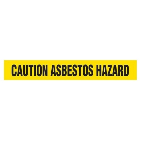Barricade Tape, Caution Asbestos Hazard, Yellow, Contractor Grade