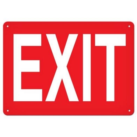 Fire Safety Sign, Red, Exit