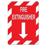 Fire Safety Sign, Fire Extinguisher with Down Arrow