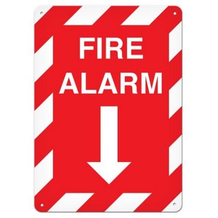 Fire Safety Sign, Fire Alarm with DownArrow