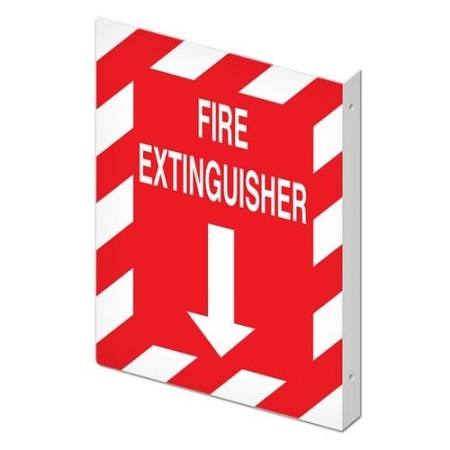 Fire Safety Sign, Projected, Fire Extinguisher 10" x 14"