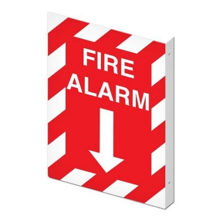 Fire Safety Sign, Projected, Fire Alarm 10" x 14"