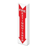 Fire Safety Sign Projected Fire Extinguisher Arrow Down