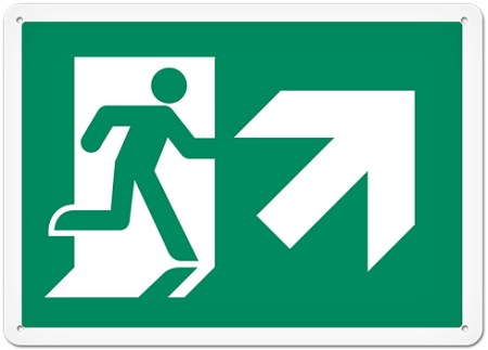 Fire Safety Sign, Picto, Exit Up Right