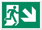Fire Safety Sign, Picto, Exit Down Right
