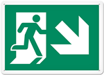 Fire Safety Sign Picto Exit Down Right