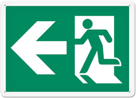 Fire Safety Sign, Picto, Exit Left