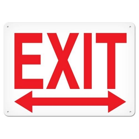 Fire Safety Sign, Exit with Left Right Arrow