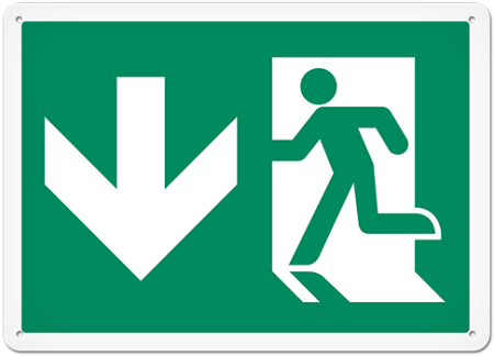 Fire Safety Sign Picto Exit Down