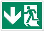 Fire Safety Sign Picto Exit Down