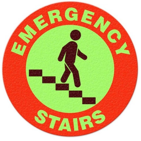 Floor Safety Message Sign, Emergency Stairs Glow Floor Sign