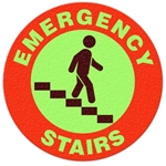 Floor Safety Message Sign, Emergency Stairs Glow Floor Sign