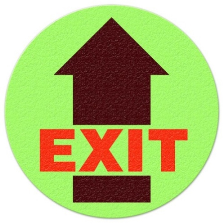Floor Safety Message Sign, Exit Glow Floor Sign