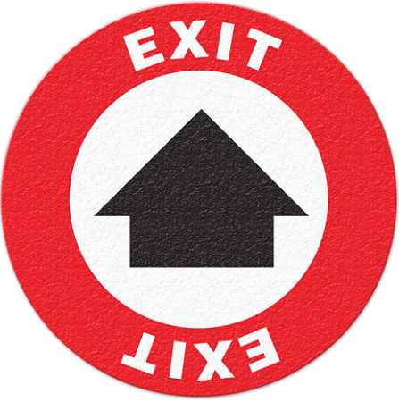 Floor Safety Message Sign - Exit