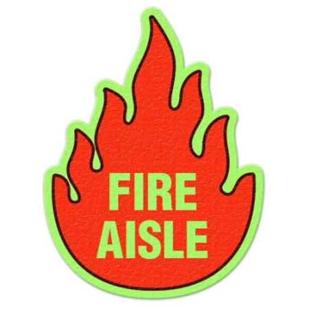 Floor Safety Message Sign, Fire Aisle Glow Floor Sign