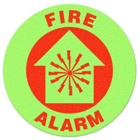 Floor Safety Message Sign, Fire Alarm Glow Floor Sign