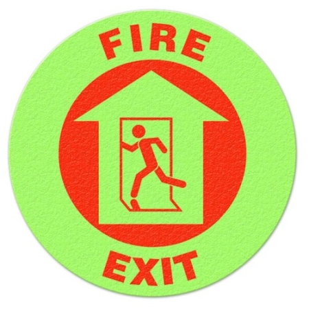 Floor Safety Message Sign, Fire Exit Glow Floor Sign