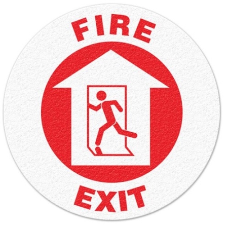 Floor Safety Message Sign, Fire Exit