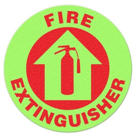 Floor Safety Message Sign, Fire Extinguisher Glow Floor Sign