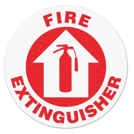 Floor Safety Message Sign, Fire Extinguisher