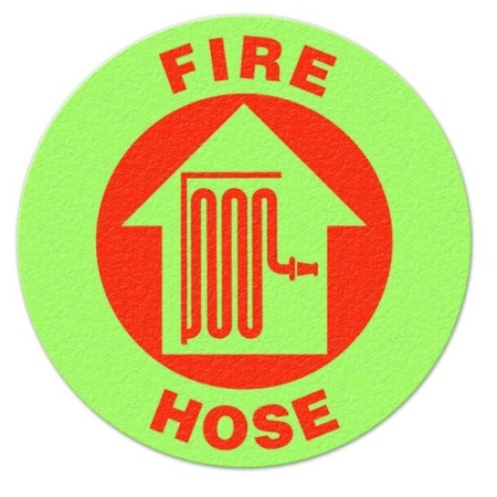 Floor Safety Message Sign, Fire Hose Glow Floor Sign