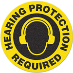 Floor Safety Message Sign, Hearing Protection Required