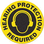 Floor Safety Message Sign Hearing Protection Required