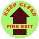 Floor Safety Message Sign Keep Clear Fire Exit Glow Floor Sign