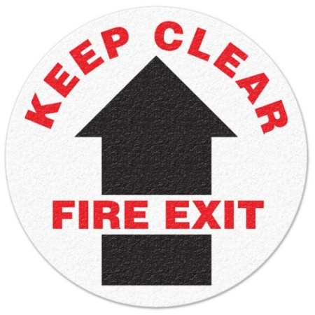 Floor Safety Message Sign Keep Clear Fire Exit