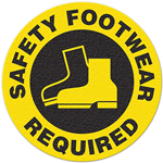 Floor Safety Message Sign, Safety Footwear Required